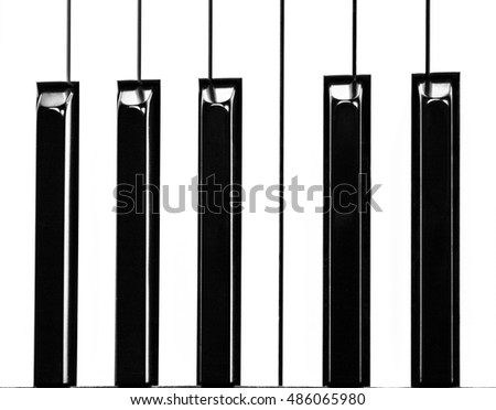 Piano. The keys are black and white with space for text