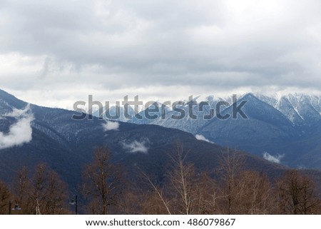 Mountain landscape of Krasnaya Polyana, Sochi, Russia