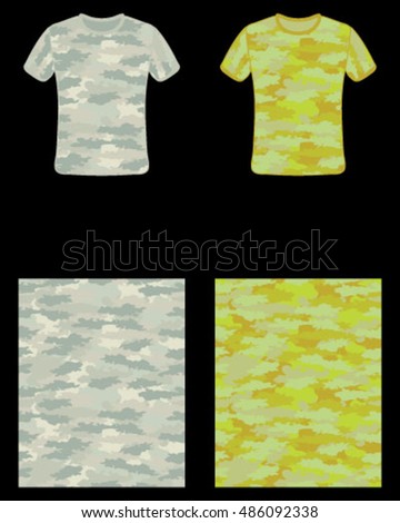 T-shirt camouflage design,fashionable seamless pattern, vector illustration.Millatry print