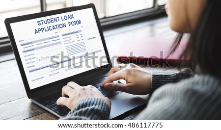 Student Loan Application Form Concept Royalty-Free Stock Photo #486117775
