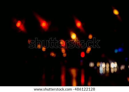 bokeh abstract city street at night
