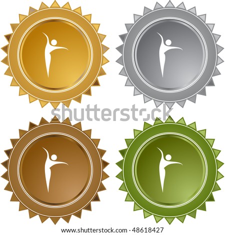 Dancer web button isolated on a background.