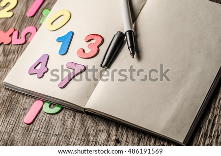 numbers and notebook