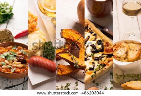 Collage of different pictures of natural food