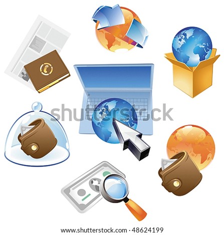 Concepts for worldwide business, media and technology. Vector illustration.