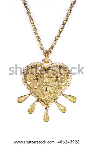 Mexican heart necklace metal