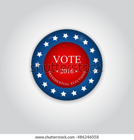 Badge Vote. US presidential election in 2016