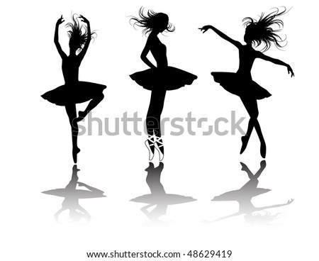 the raster ballet dancers silhouette set (vector version in portfolio)