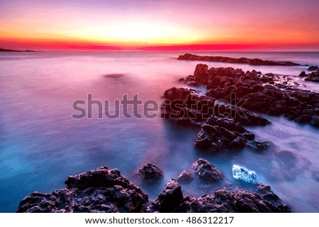 Landscape photo of sunset time at the sea