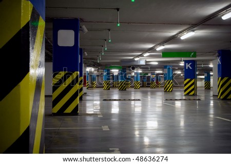 Parking garage, underground interior