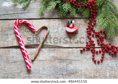Christmas background with candy cane