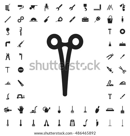 Surgical scissors icon illustration isolated vector sign symbol