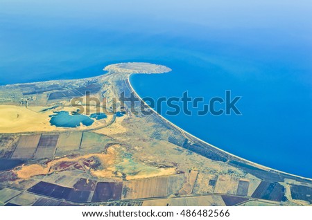 Cape Kazantip in Crimea. Coast sea of Azov