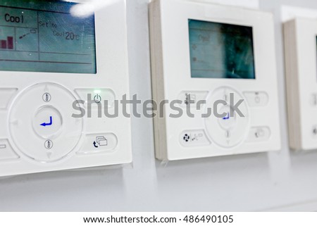 Smart home automation: wall display showing household consumptions related to temperature and heating.