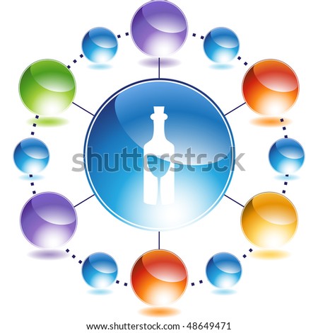 Wine web button isolated on a background