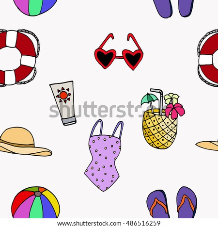 Seamless pattern of summer icon.