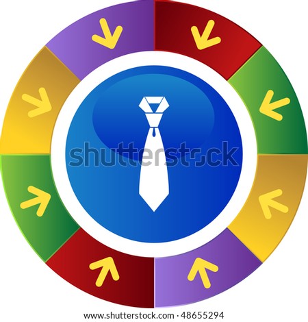 Tie web button isolated on a background