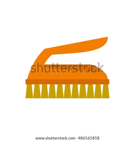 Cleaning brush icon in flat style isolated on white background. Clean symbol vector illustration
