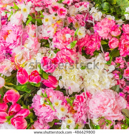Pattern of natural flowers background