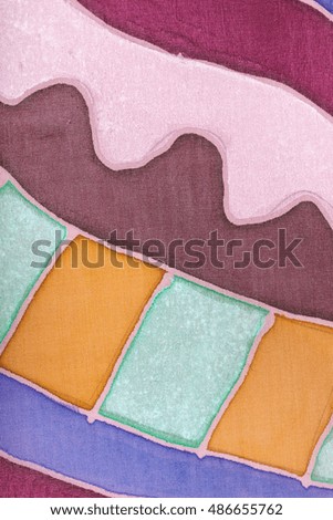 textile background - abstract striped painted silk batik