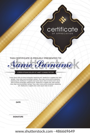 certificate template with luxury pattern,Vector illustration 