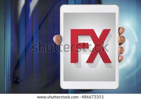 Businessman show screen about Forex