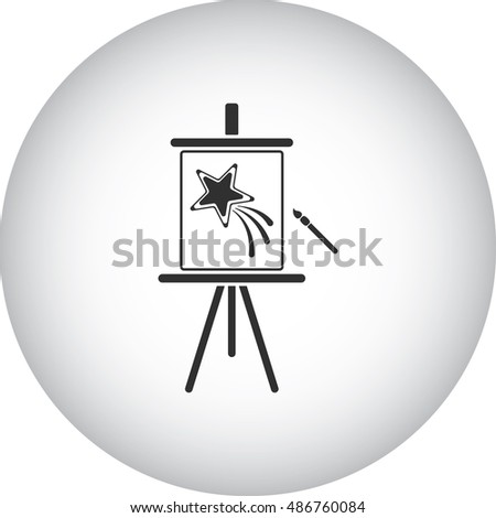 Art school subject painting sign simple icon on background