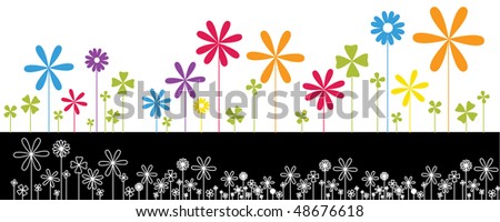vector of many colorful flowers