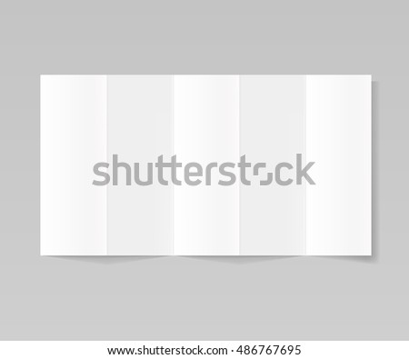 Folded realistic blank sheet of paper mockup Royalty-Free Stock Photo #486767695