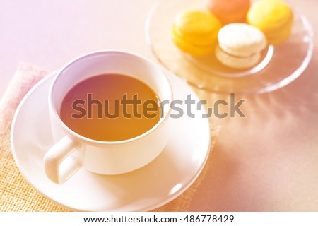 coffee break with filter style for background, abstract,texture,blurred background