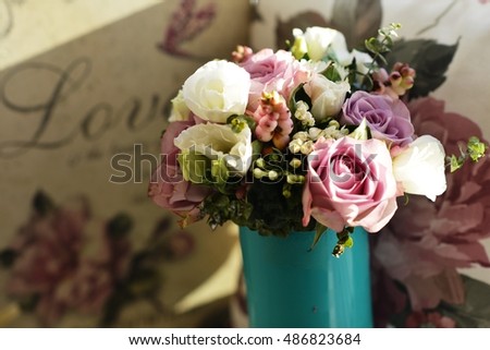 Romantic bouquet of roses.
