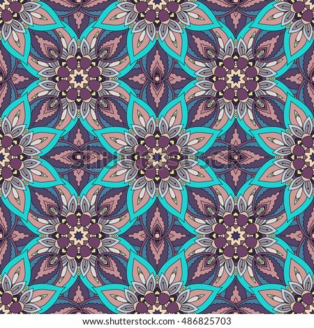 Ornate floral seamless texture, endless pattern with vintage mandala elements. Can be used for wallpaper, pattern fills, web page background, surface textures.Islam, Arabic, Indian, ottoman motifs.
