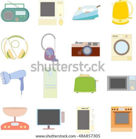 icons household electrical appliances