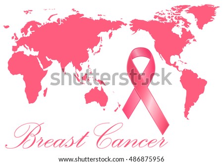 Breast cancer awareness ribbon ,word map