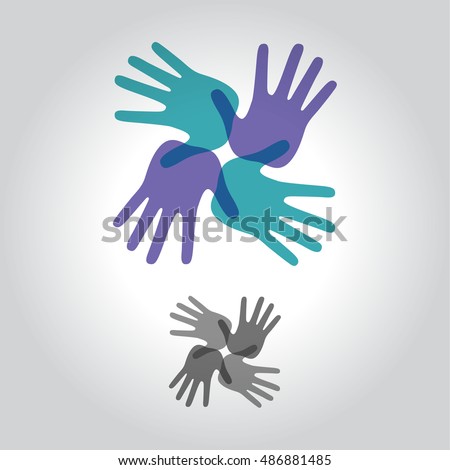 hand logo, icon and symbol vector illustration