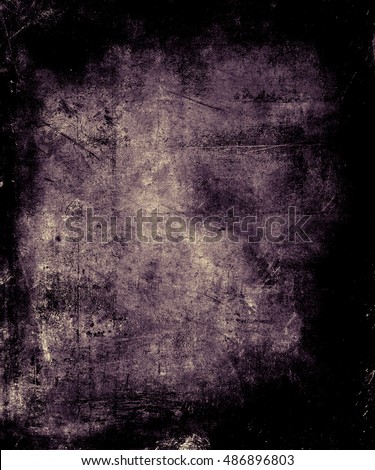 Scary abstract vintage grunge background with faded central area for your text or picture, scratched halloween violet background