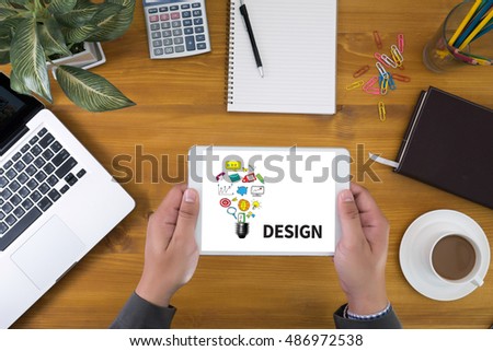 Corporate identity mock up on an hardwood desk with laptop, tablet, smartphone and a cup of coffee, top view