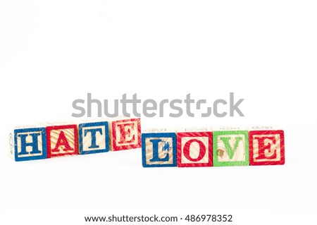 LOVE and HATE letter from wooden box