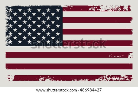 Grunge USA flag.American flag.Vector template.