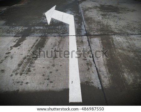 Arrows show turn left or the direction on the road.