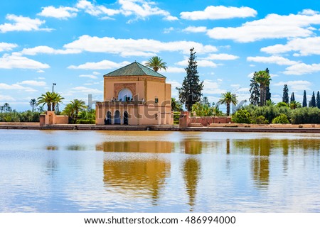 Menara Garden, Marrakesh, Morocco Royalty-Free Stock Photo #486994000