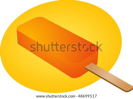 Ice cream orange posicle on stick illustration