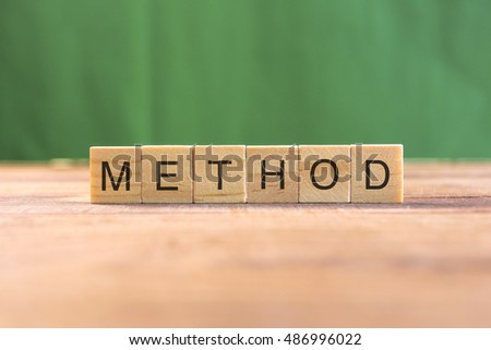 the word of METHOD on wood tiles concept
