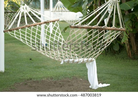 empty hammock in the resort nature summer