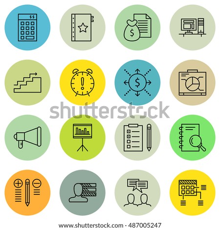 Set Of Project Management Icons On Money Revenue, Graph, Planning And More. Premium Quality EPS10 Vector Illustration For Mobile, App, UI Design.