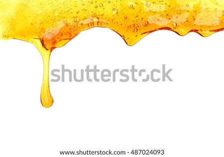 fresh natural honey drop isolated