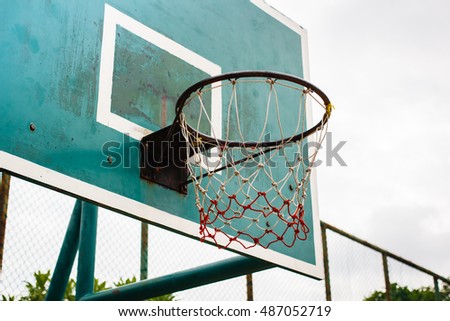 Basketball hoop in the park, thailand.