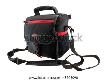 bag for a camera isolated on white background
