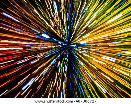 Picture of colorful random abstract light trails bokeh