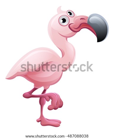 A cute flamingo bird animal cartoon character mascot